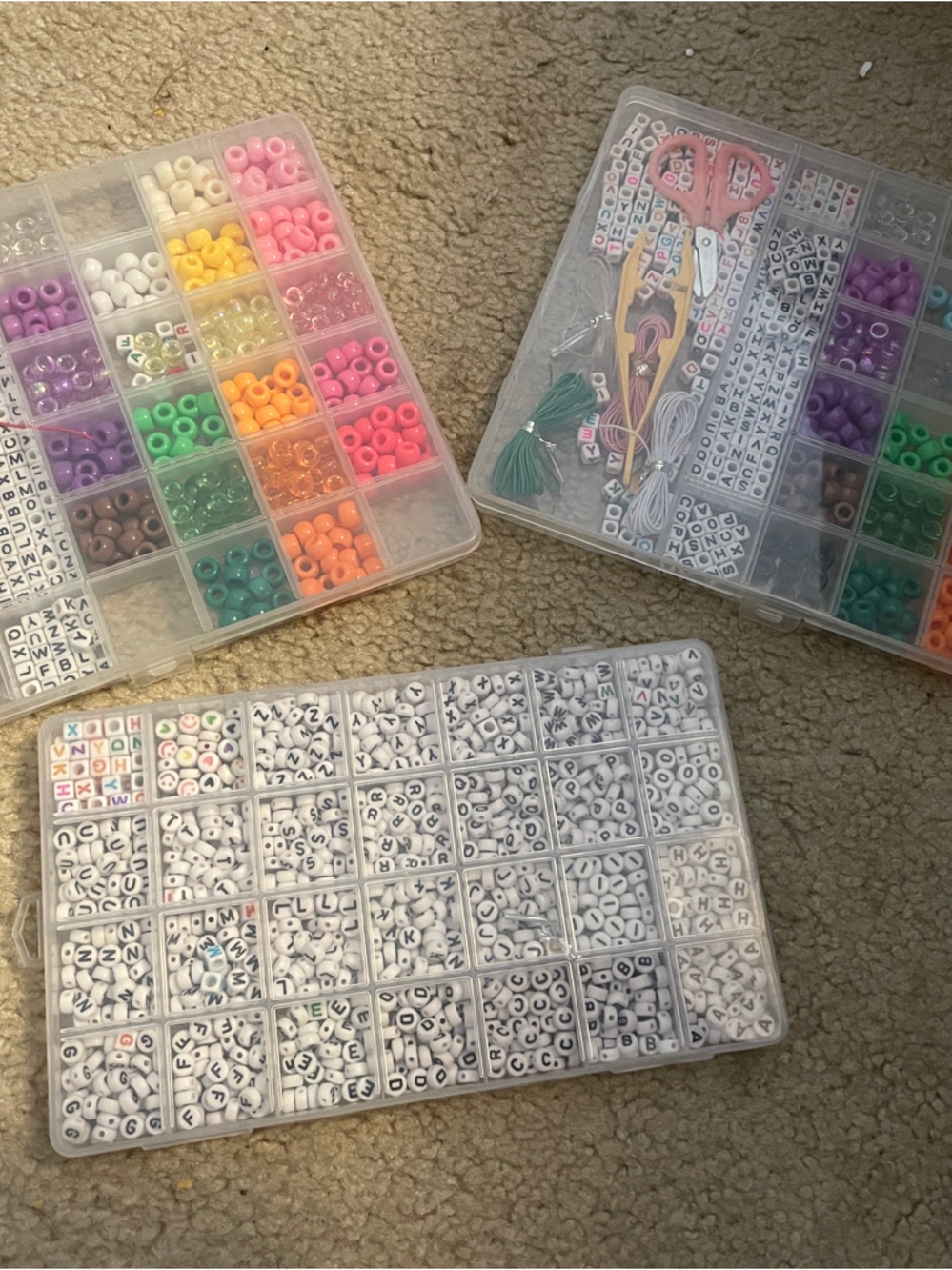 Alphabet and Color Bead Craft Kits - Assorted Brights & White Letter Beads